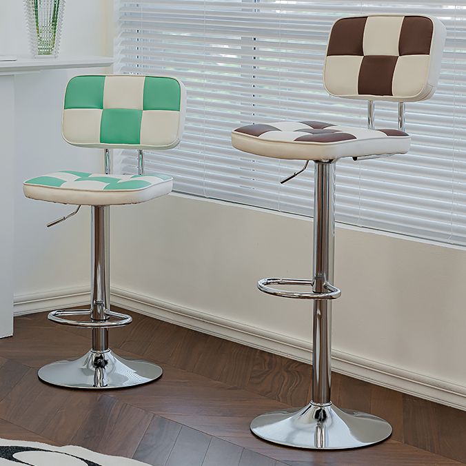 Contemporary Adjustable Height Swivel Upholstered Bar Stool with Footrest Clearhalo 'Bar Furniture' 'Bar Stools' 'bar_stools' 'furn' 'furn_bar_stools' 'Furniture' 'Kitchen & Dining Furniture' 1200x1200_5cdd6ac4-9680-4da0-9e62-fe84066708dd