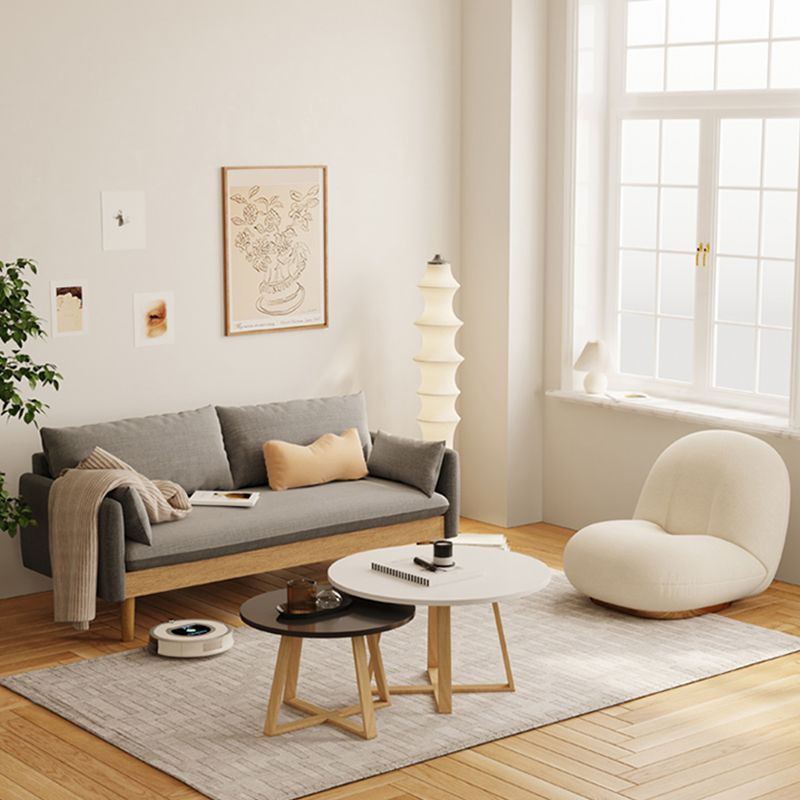 Contemporary Cotton Pillow Top Arm Sofa 29.53"High Loose Back Slipcovered Sofa Clearhalo 'furn' 'furn_sofas' 'Furniture' 'furniture_sofas' 'kitchen' 'kitchen_sofas' 'Living Room Furniture' 'Sofa' 'sofas' 1200x1200_5cde046b-2346-4363-b812-c3c2d90ca6db