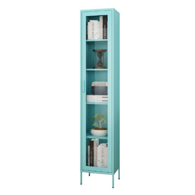 Scandinavian Standard Bookcase Metal Closed Back Bookshelf with Door Clearhalo 'Bookcases' 'furn' 'furn_bookcases' 'Furniture' 'furniture_bookcases' 'Office Furniture' 1200x1200_5cde84d4-f9fc-4a36-9b41-8fe1dd972ac9