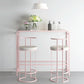 White and Pink Modern Style Bar Table in Wood and Metal Bar Table Milk Tea Shop Bar Table Clearhalo 'Bar Furniture' 'Bar Tables' 'bar_tables' 'furn' 'furn_bar_tables' 'Furniture' 'furniture_bar_tables' 'Kitchen & Dining Furniture' 1200x1200_5cdedf1f-9509-42fe-8382-c909245bbc6a