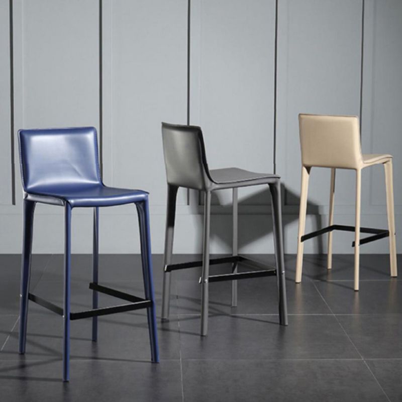 Contemporary Metal Legs Faux Leather Upholstered Living Room Bar Stool Clearhalo 'Bar Furniture' 'Bar Stools' 'bar_stools' 'furn' 'furn_bar_stools' 'Furniture' 'Kitchen & Dining Furniture' 1200x1200_5cdf74ad-38fe-43d0-b8c9-9e19916f20a8