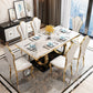 Rectangle Trestle Base Luxury Table Fixed Table with Marble Top Clearhalo ' dining_table' 'Dining Tables & Seating' 'Dining Tables' 'furn' 'furn_dining_table' 'Furniture' 'furniture_dining_table' 'Kitchen & Dining Furniture' 'kitchen&dining_furn' 'kitchen' 'kitchen_dining_table' 1200x1200_5cdfc1b4-7af8-4e63-910d-a65f03512a75