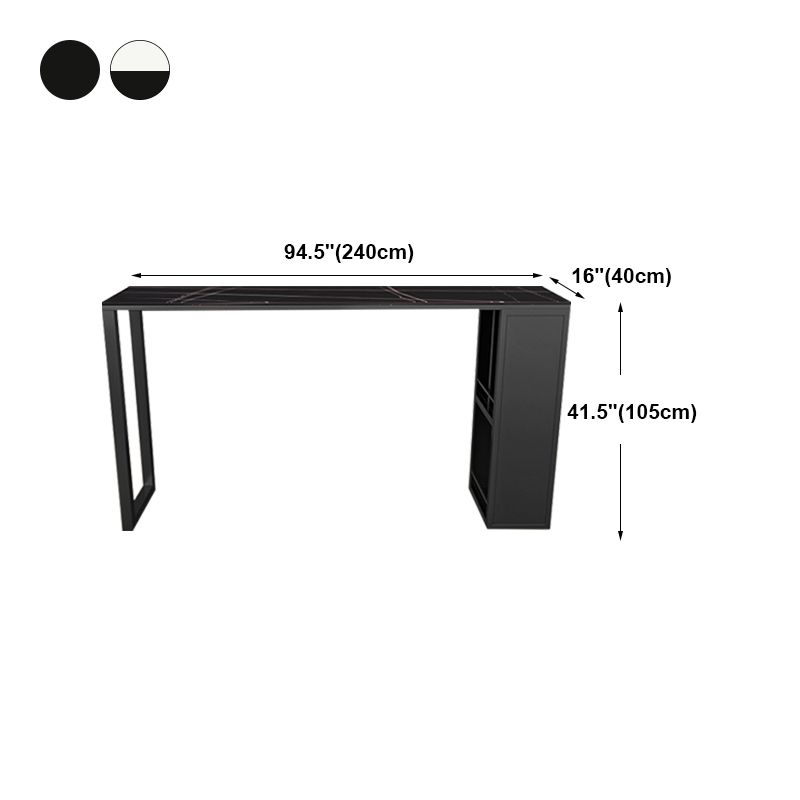 Kitchen Bar Height Counter Height Table Modern Rectangle Pub Table with Wine Storage Clearhalo 'Bar Furniture' 'Bar Tables' 'bar_tables' 'furn' 'furn_bar_tables' 'Furniture' 'furniture_bar_tables' 'Kitchen & Dining Furniture' 'kitchen&dining_furn' 'kitchen' 1200x1200_5ce06992-0f47-4f0d-b0de-3257305de54d