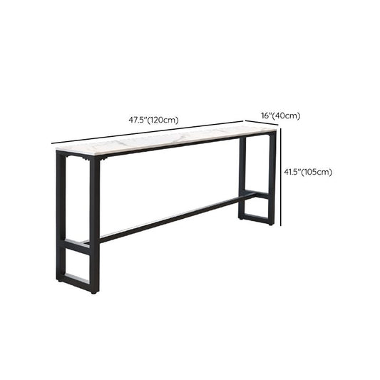 Glam Rectangle Bar Table Set 1/4/7 Pcs Iron Frame Bar Table and Upholstered Stools