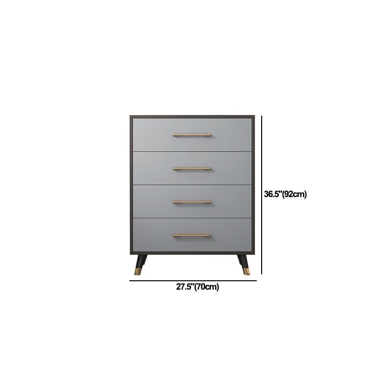 Grey Accent Chest with Solid Wood Straight Legs and Drawers Chest