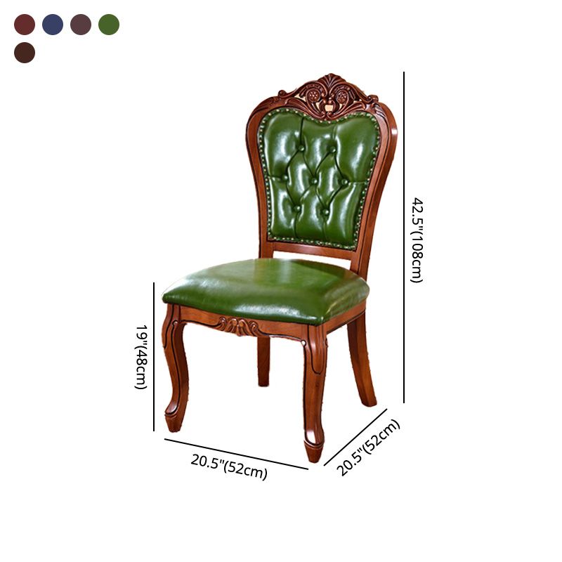 Victorian Armless Dining Chairs Leather Upholstered Side Chairs (Set of 2) Clearhalo ' kitchen&dining_furn' 'Dining Chairs' 'Dining Tables & Seating' 'dining_chair' 'furn' 'furn_dining_chair' 'Furniture' 'furniture_dining_chair' 'Kitchen & Dining Furniture' 'kitchen' 1200x1200_5ce1fc1d-2275-4b12-9f8a-fca524691c3e