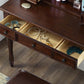 Traditional Wooden Make-up Vanity in Brown/black/white for Bedroom