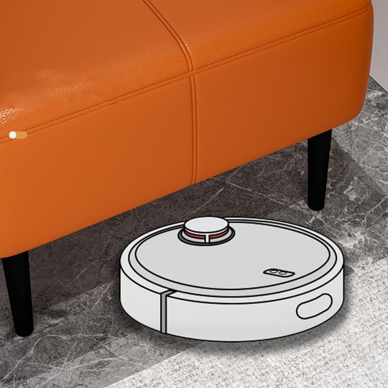 Moderne gepolsterte Ottomanen Rechteck Form Leder Osmanen mit Beinen