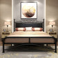 Modern Iron Arched Bed Upholstered Headboard Bed with Metal Legs