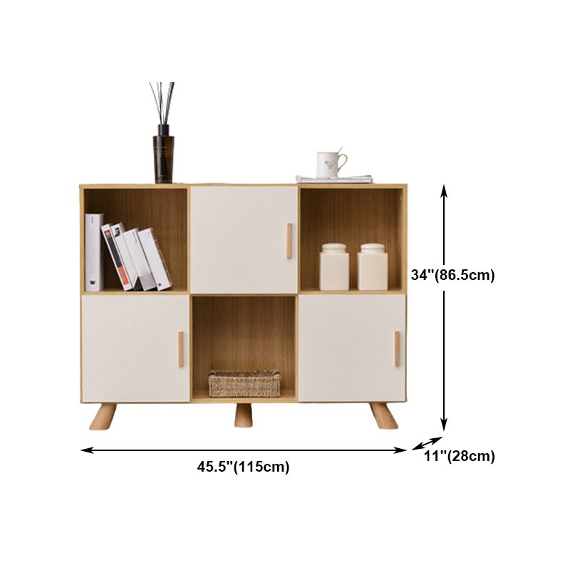 Engineered Wood Shelf Bookcase Contemporary Bookshelf for Study Room