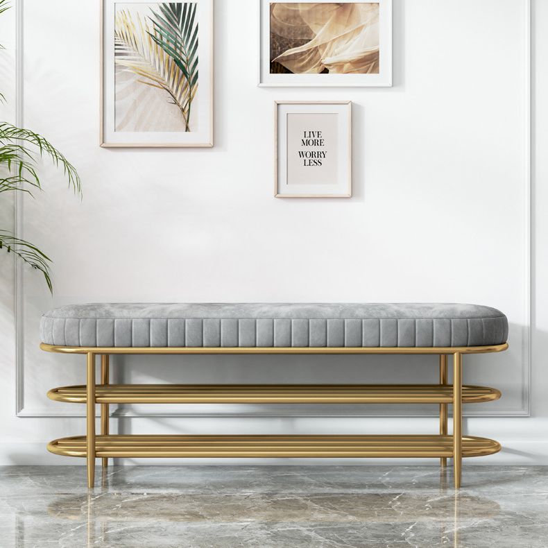 Glam 12.5" W Seating Bench Cushioned Shoe Storage Entryway and Bedroom Bench Clearhalo 'Benches' 'Chairs & Seating' 'furn' 'furn_benches' 'Furniture' 'Living Room Furniture' 1200x1200_5ce5f44c-116b-49e9-8606-1819a3ee3662