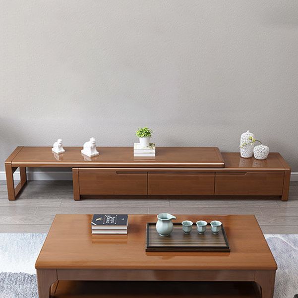 Traditionelle Rubberwood Media Console Matte Finish Holz -TV -Medien stehen mit Schubladen