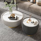 Stone Round Coffee Table Glam Pedestal Coffee Cocktail Table Set Clearhalo 'Coffee & Accent Tables' 'Coffee Tables' 'coffee_tables' 'furn' 'furn_coffee_tables' 'Furniture' 'Living Room Furniture' 1200x1200_5ce6f2f9-30ea-4b89-aaaf-0e2fcab7faf7