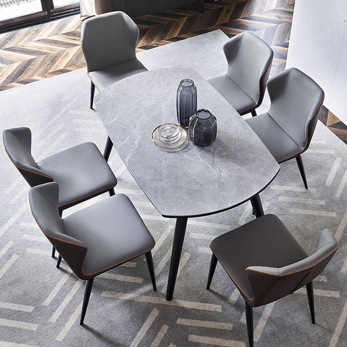 Sintered Stone Extendable Round Dining Table Modern Adjustable Table with Metal 4 Legs Clearhalo ' dining_table' 'Dining Tables & Seating' 'Dining Tables' 'furn' 'furn_dining_table' 'Furniture' 'furniture_dining_table' 'Kitchen & Dining Furniture' 'kitchen&dining_furn' 'kitchen' 'kitchen_dining_table' 1200x1200_5ce70980-a35d-4f99-8cba-18c8ce0c65cb