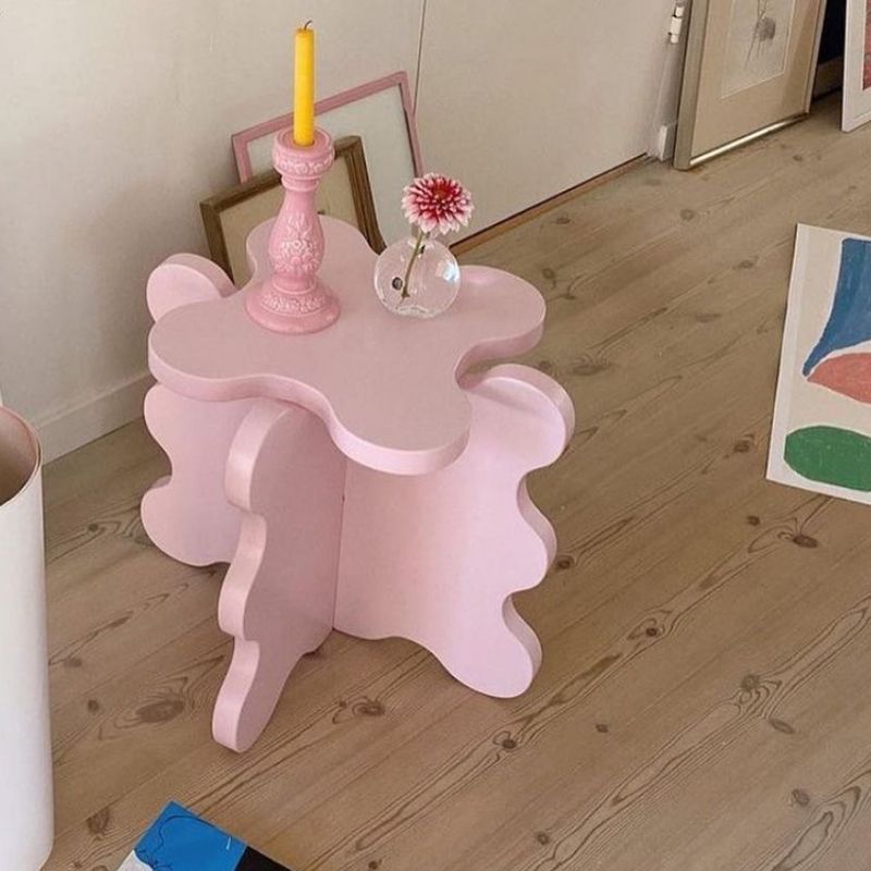 19.6" L X19.6" W X 19.6" H Modern Geometric Wood Side Table for Living Room