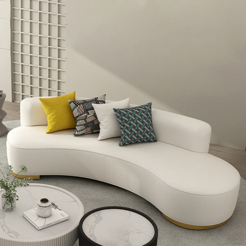 Divano di lana contemporaneo a bracciolo a braccia di divano posteriore in beige per soggiorno