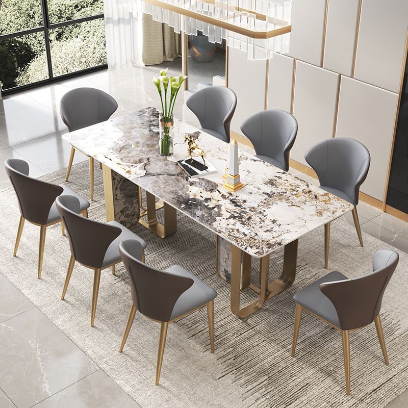 Luxury Sintered Stone Dining Set Rectangle 1/3/4/5/6/7/9 Pieces Dining Table with Chairs Clearhalo 'Dining Room Sets' 'Dining Tables & Seating' 'dining_room_set' 'furn' 'furn_dining_room_set' 'Furniture' 'furniture_dining_room_set' 'Kitchen & Dining Furniture' 1200x1200_5ce9d727-8094-4027-ba0c-8bbdbd949397