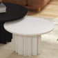 Contemporary Cocktail Table Solid Wood Round Pedestal Single Coffee Table