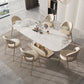 Glam Rectangle Dining Table Sintered Stone Table with Metal Legs for Kitchen Clearhalo 'Dining Tables & Seating' 'Dining Tables' 'dining_table' 'furn' 'furn_dining_table' 'Furniture' 'Kitchen & Dining Furniture' 1200x1200_5cec57a0-5bd1-4804-ac0e-945c5db5a731