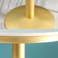 Glam Gold Iron Bar Table White 21.6"W Round Top Bistro Table for Breakroom Clearhalo 'Bar Furniture' 'Bar Tables' 'bar_tables' 'furn' 'furn_bar_tables' 'Furniture' 'furniture_bar_tables' 'Kitchen & Dining Furniture' 'kitchen&dining_furn' 'kitchen' 1200x1200_5cec5e01-c7ce-4733-8d7b-8e9b39a74983