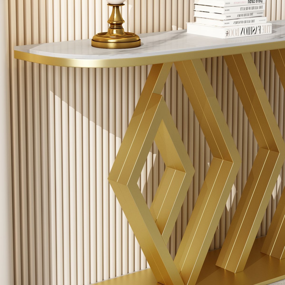 Tabella della console di pietra Metallino Tabella accento per resistenza graffiata, 31,49 "di alto livello