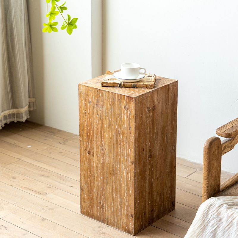 Rustic Square Wooden End Table Natural Drum Sofa Side Accent Table Clearhalo 'Coffee & Accent Tables' 'End & Side Tables' 'end_side_tables' 'furn' 'furn_end_side_tables' 'Furniture' 'Living Room Furniture' 1200x1200_5ceeea50-96c0-4757-9fbd-e8e245a1bb49