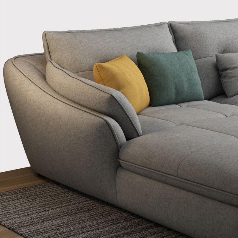 Contemporary Faux Leather Sectional L-Shape Stain-Resistant Dark Gray Sofa