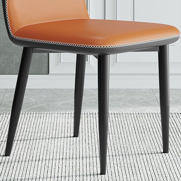 Contemporary Parsons Side Chair Matte Finish Leather Curved Chair for Brasserie Clearhalo ' kitchen&dining_furn' 'Dining Chairs' 'Dining Tables & Seating' 'dining_chair' 'furn' 'furn_dining_chair' 'Furniture' 'furniture_dining_chair' 'Kitchen & Dining Furniture' 'kitchen' 1200x1200_5cf269a1-b04a-4bbb-9f9c-95fd102e46d2
