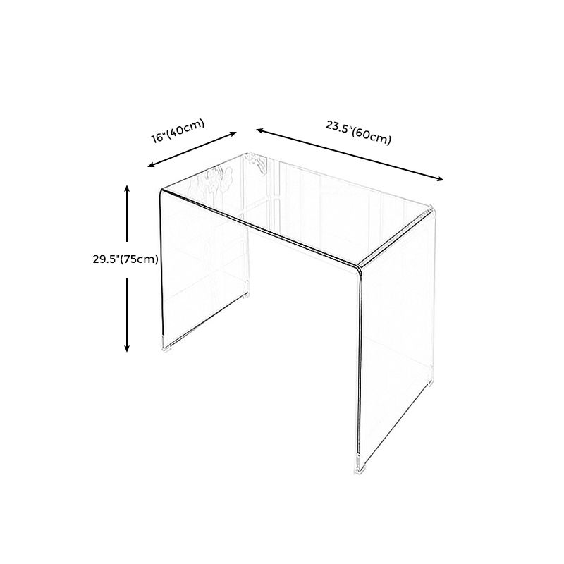 Sled Base Design Tempered Glass Black/clear Rectangular Coffee Table