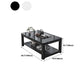 Glam Frame Salontafel Leisteen Cocktailtafel met Opbergplank voor Woonkamer