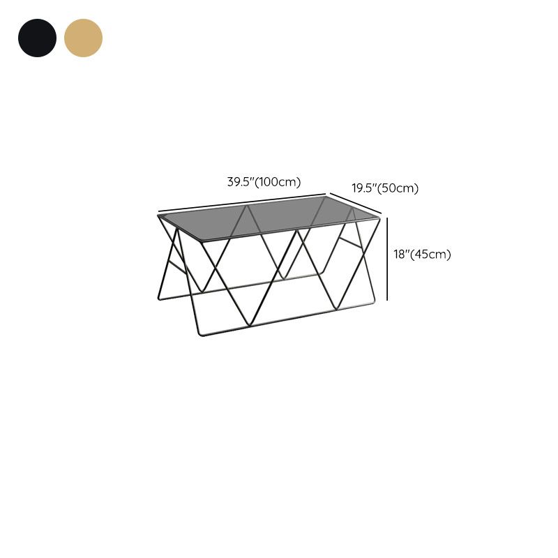 Table basse avec plateau en verre, moderne, Simple, rectangulaire, claire, avec cadre