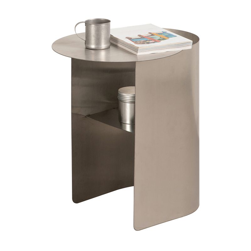 Contemporary Sofa Side Accent Table Metal with Storage Living Room Abstract Clearhalo 'Coffee & Accent Tables' 'End & Side Tables' 'end_side_tables' 'furn' 'furn_end_side_tables' 'Furniture' 'Living Room Furniture' 1200x1200_5cf60f42-bcd9-4d87-bd22-2c20ea17404c