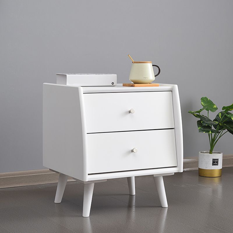 Table de nuit moderne 2 tiroirs table de nuit en bois massif, 20 "de haut