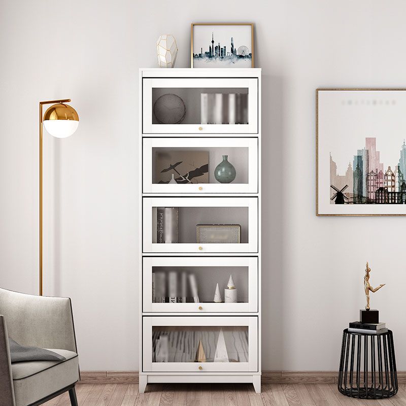 Manufactured Wood Standard Bookcase White Contemporary Bookcase with Glass Doors Clearhalo 'Bookcases' 'furn' 'furn_bookcases' 'Furniture' 'furniture_bookcases' 'Office Furniture' 1200x1200_5cf62a35-1b02-4988-913e-a17065defbcd
