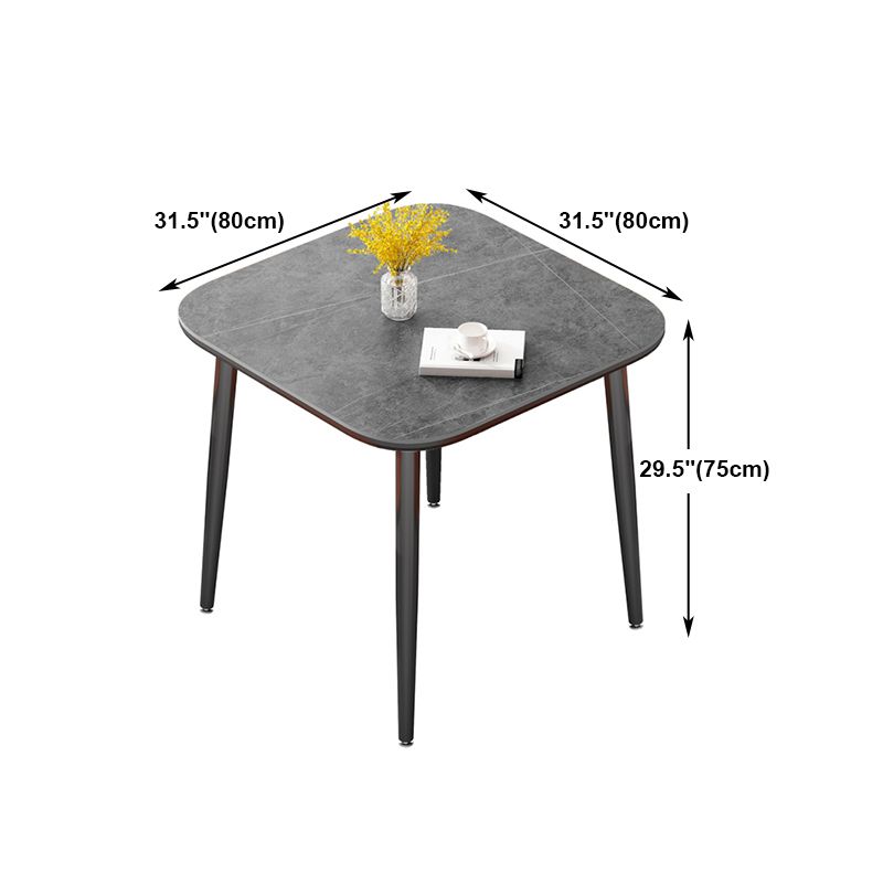 Metal Industrial Dinette Table Sintered Stone Top Table with 4 Legs Clearhalo ' dining_table' 'Dining Tables & Seating' 'Dining Tables' 'furn' 'furn_dining_table' 'Furniture' 'furniture_dining_table' 'Kitchen & Dining Furniture' 'kitchen&dining_furn' 'kitchen' 'kitchen_dining_table' 1200x1200_5cf65730-8399-4cbf-aa1b-44e24fc6deb7