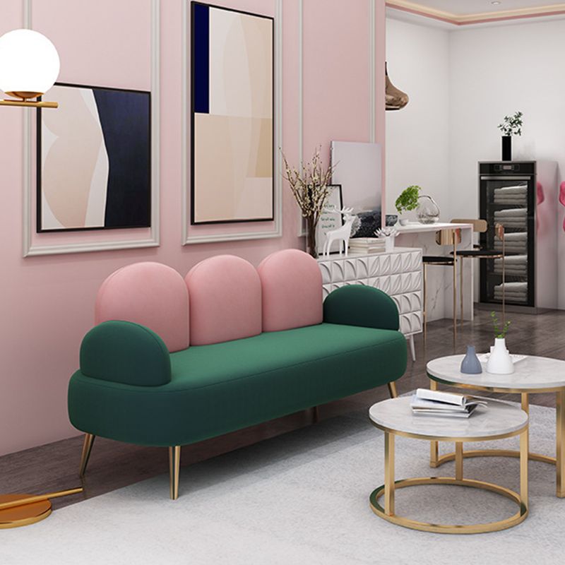 Contemporary Curved Sofa 32.67" High Statement Sofa in Green