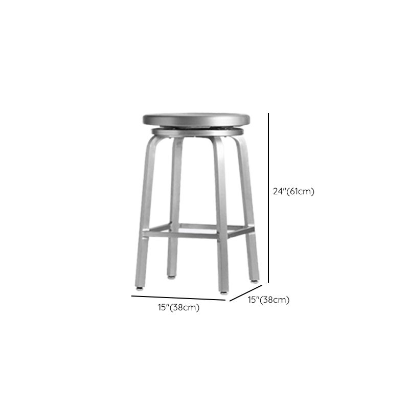 Contemporary Backless Metal Counter Stool with 4 Legs for Dining Room Clearhalo 'Bar Furniture' 'Bar Stools' 'bar_stools' 'furn' 'furn_bar_stools' 'Furniture' 'Kitchen & Dining Furniture' 1200x1200_5cf8861a-7132-46bb-bae1-4ba3780502d3