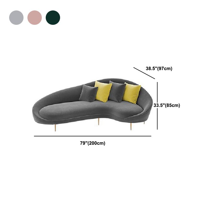 Schuine arm gebogen bank, wollen eigentijdse 38.19 "w sofa voor appartement