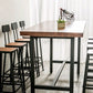 Mesa de bar con base metálica moderna Mesa rectangular de madera para pub bistró