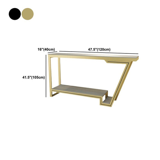 Metal and Slate Rectangular Table Glam Bar Counter Home Bar Table