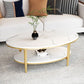 Table basse et cocktail en ardoise Glam, ovale, pour le salon