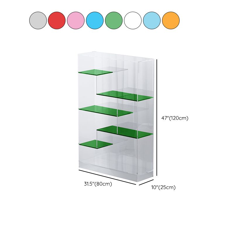 Contemporary Closed Back Bookshelf Standard Acrylic Bookcase with Shelves Clearhalo 'Bookcases' 'furn' 'furn_bookcases' 'Furniture' 'Office Furniture' 1200x1200_5cfd1f42-8ae3-428f-888d-bec134a06a55