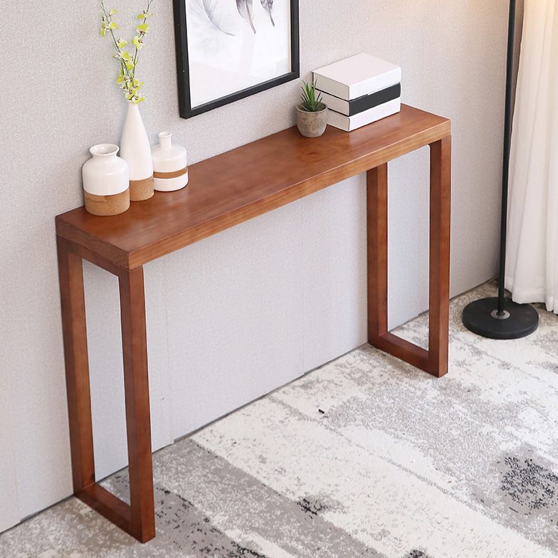 12 inch Wide Accent Table Mid-Century Modern Rectangle Wooden Console Table for Hall