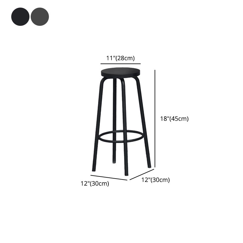 Industrial Armless Backless Counter Stool Iron Cafe Bar Stool with Seat and Pedal Clearhalo 'Bar Furniture' 'Bar Stools' 'bar_stools' 'furn' 'furn_bar_stools' 'Furniture' 'furniture_bar_stools' 'Kitchen & Dining Furniture' 1200x1200_5cfe75d6-36b4-4b0b-8ea5-fc94b7bf5e40