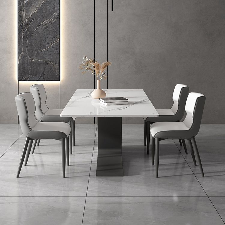 Modern Sintered Stone Top Dining Set Rectangle 1/2/5/7 Pieces Dining Table Set Clearhalo 'Dining Room Sets' 'Dining Tables & Seating' 'dining_room_set' 'furn' 'furn_dining_room_set' 'Furniture' 'Kitchen & Dining Furniture' 1200x1200_5cfeb822-695c-4b43-ad7c-60db7382ad60