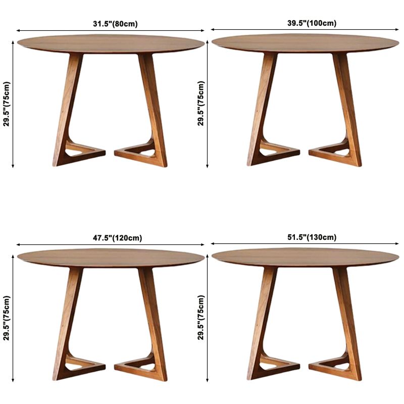 Round Shape Double Pedestal Modern Dining Table Wood Color Fixed Table with Solid Wood Clearhalo ' dining_table' 'Dining Tables & Seating' 'Dining Tables' 'furn' 'furn_dining_table' 'Furniture' 'furniture_dining_table' 'Kitchen & Dining Furniture' 'kitchen&dining_furn' 'kitchen' 'kitchen_dining_table' 1200x1200_5cfee04d-2a44-422d-921a-043a57deca2d