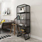 Metal Glam Book Shelf Closed Back Shelf Bookcase with Shelves