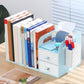 Modern Standard Plastic Bookcase Closed Back Bookshelf for Desk