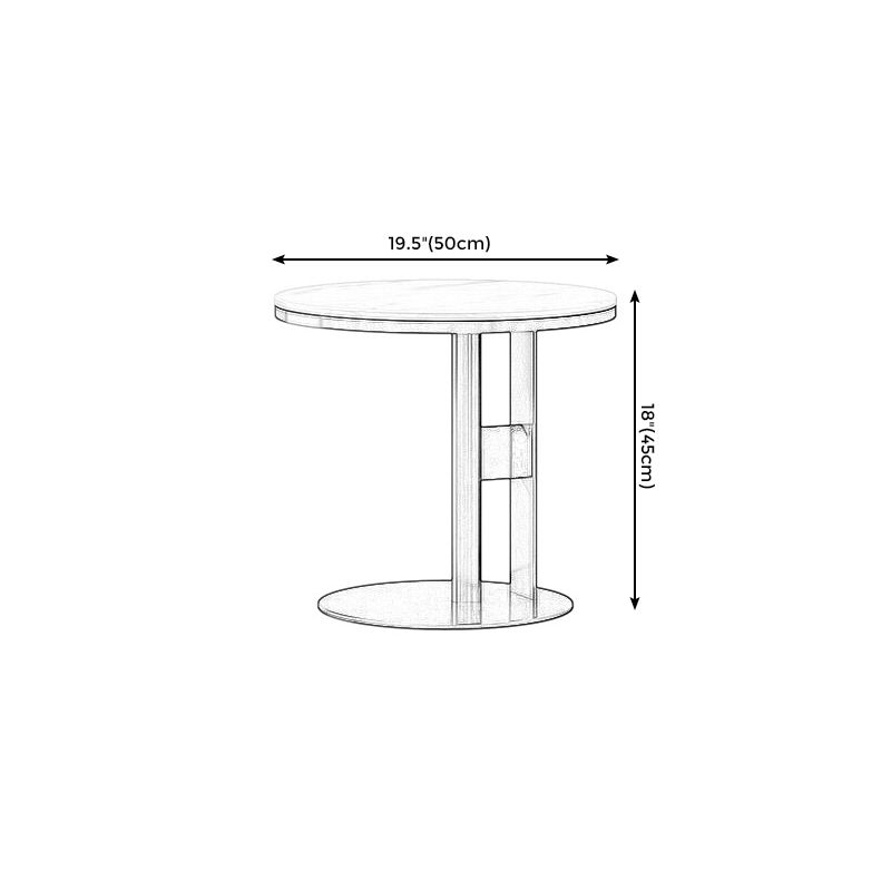 モダンスタイルのカクテルテーブルホワイト/ブラック/グレースレートトップブラックメタルベースコーヒーテーブル