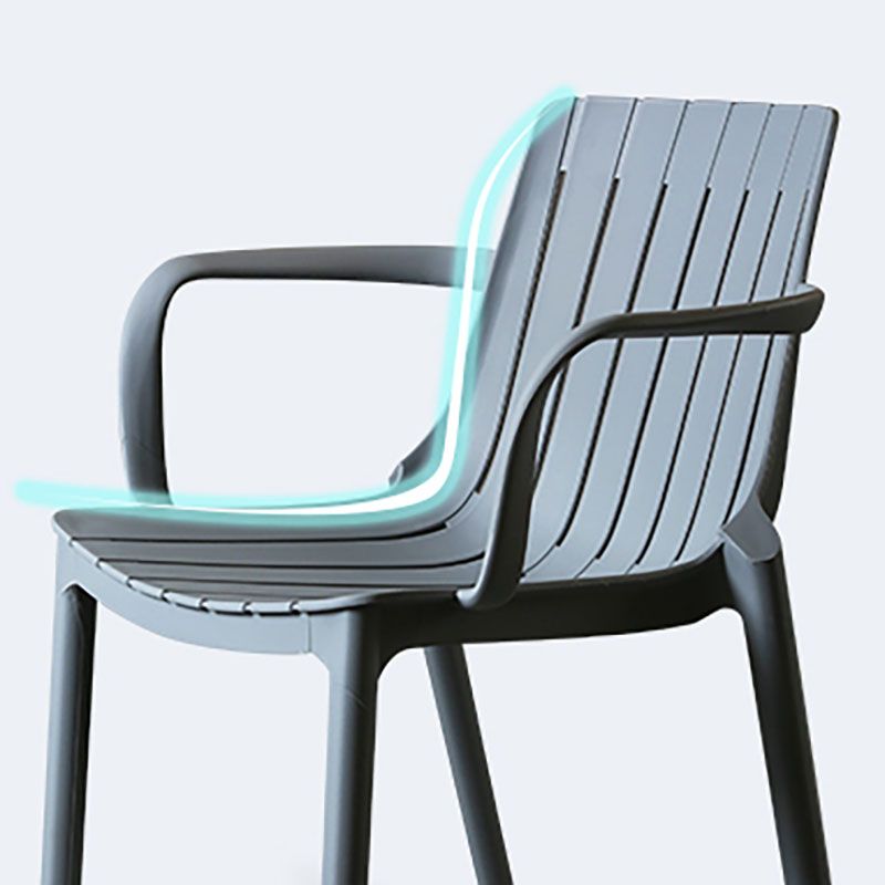 Contemporary Style Stackable Chairs Dining Arm Chairs with Plastic Legs Clearhalo 'Dining Chairs' 'Dining Tables & Seating' 'dining_chair' 'furn' 'furn_dining_chair' 'Furniture' 'furniture_dining_chair' 'Kitchen & Dining Furniture' 1200x1200_5d014f87-f44b-4d6c-bc93-3ecc7675bc10